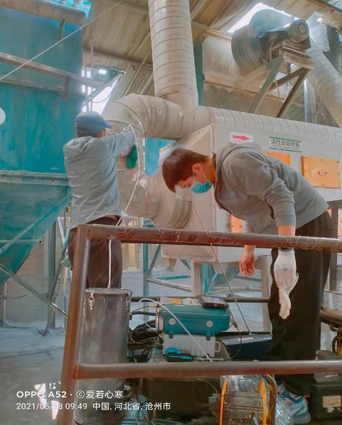 配合天津環科院和橡膠協會在京東橡膠現場檢測