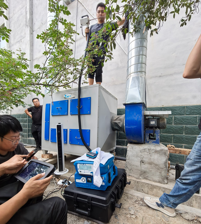 甘肅某環保企業非甲烷總烴濃度現場測試